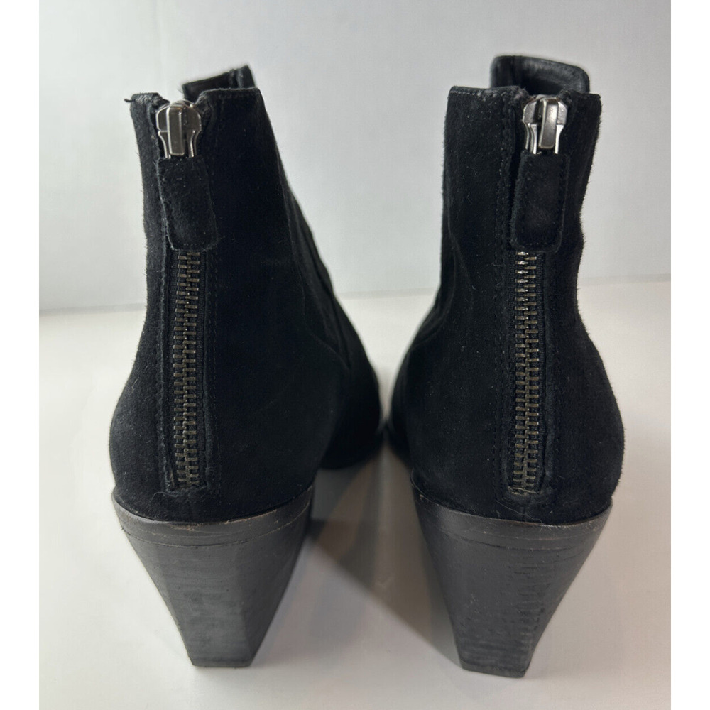 Eileen Fisher Peer Heeled Ankle Boots Black Suede Booties Women's Size 11 - Picture 9 of 16
